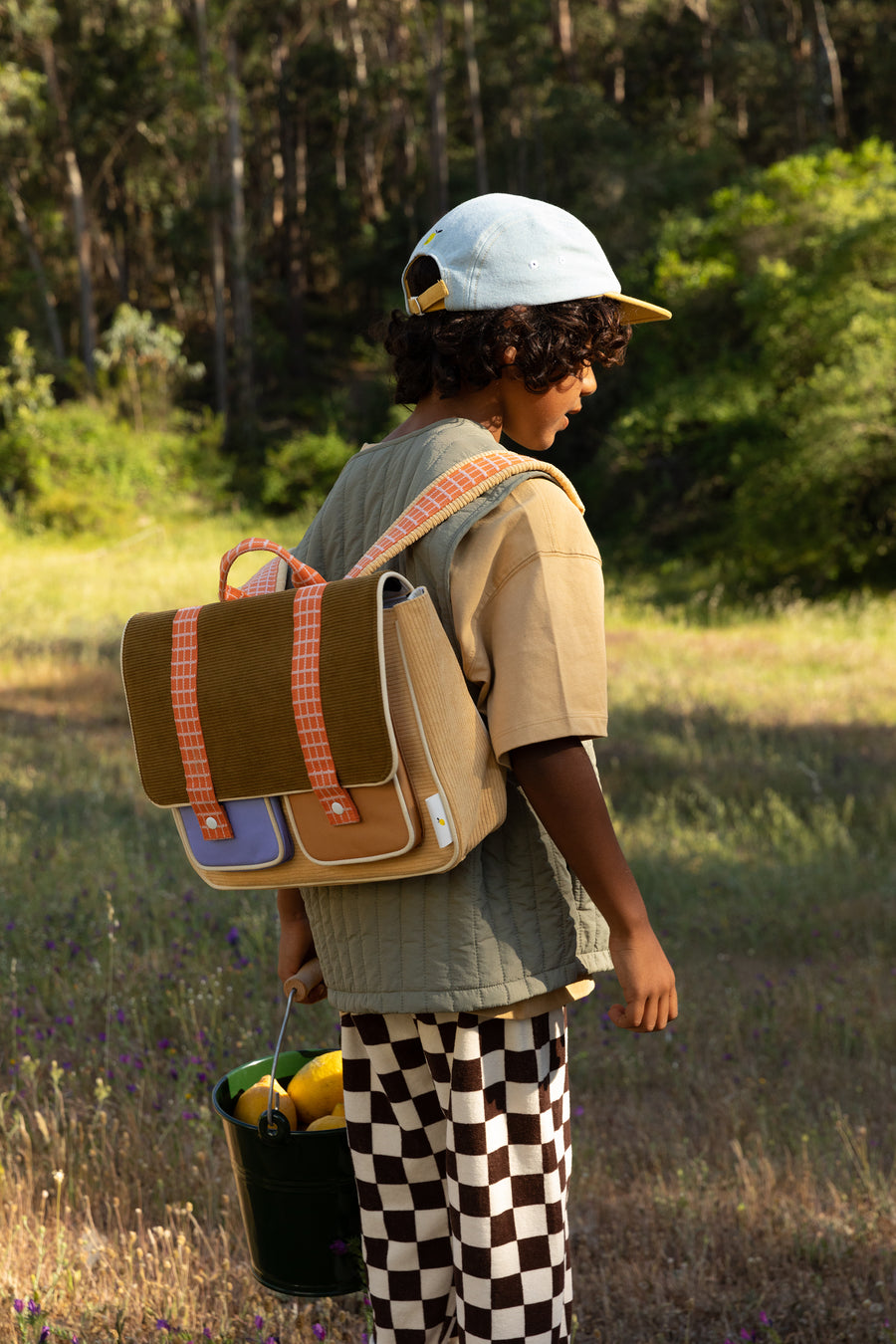 Sticky Lemon Farmhouse Corduroy School Bag, Pear Jam