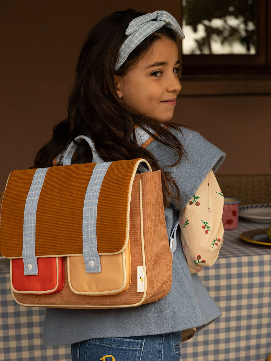 Sticky Lemon Farmhouse Corduroy School Bag, Harvest Moon