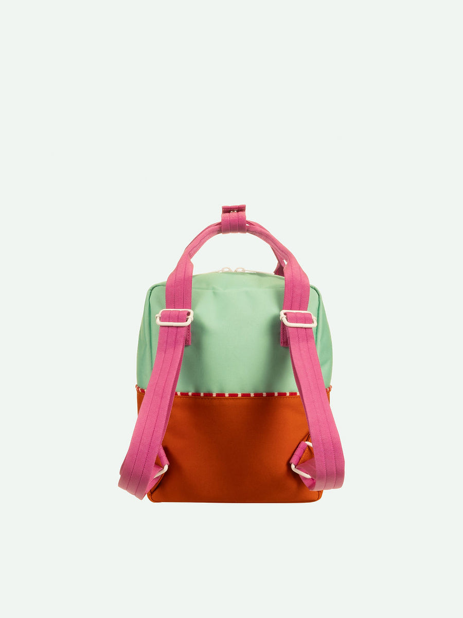 Sticky Lemon Better Together Colorblocking Small Backpack - Towel Green / Gravel Orange