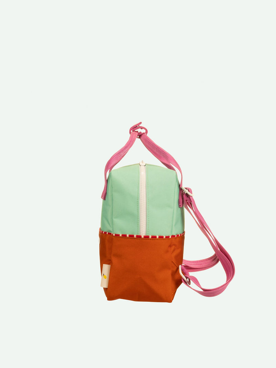 Sticky Lemon Better Together Colorblocking Small Backpack - Towel Green / Gravel Orange