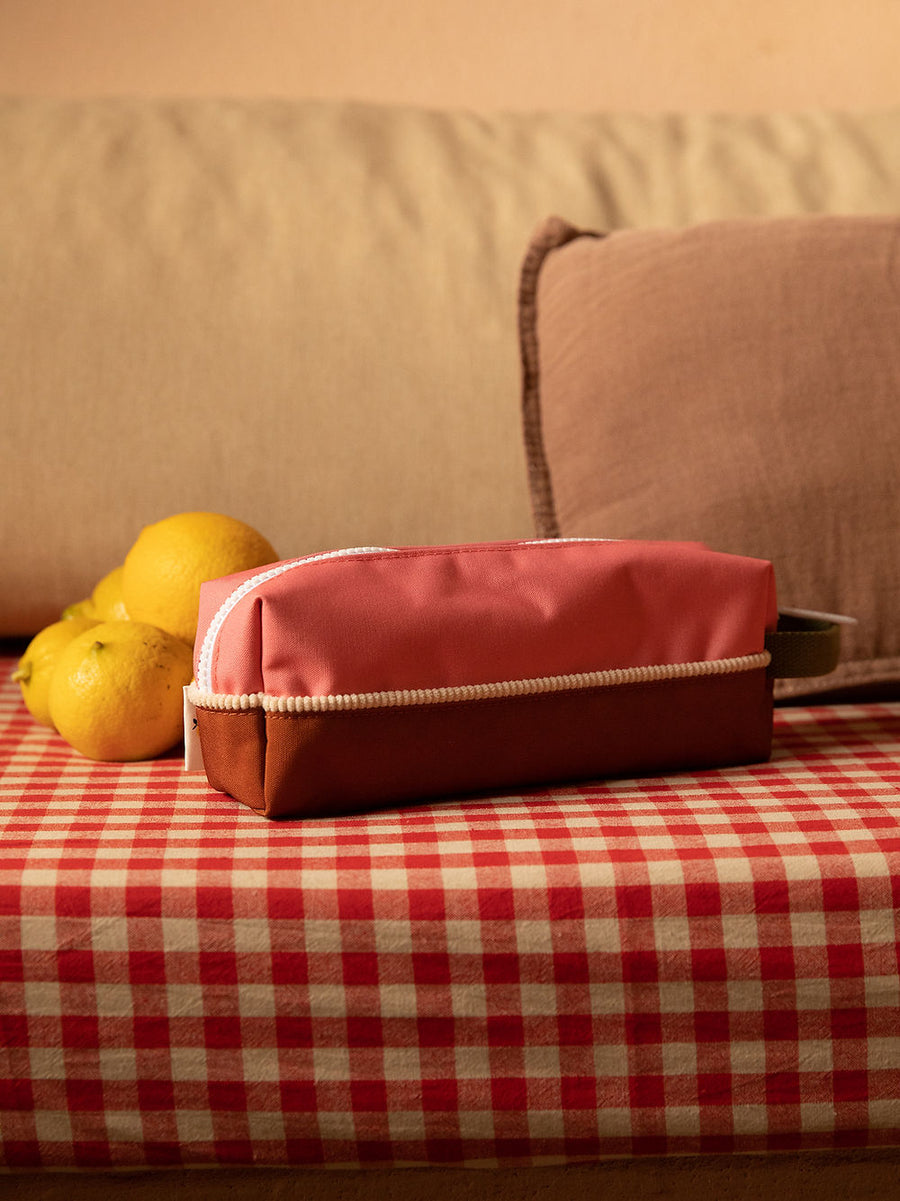 Sticky Lemon Farmhouse Pencil Case, Flower Pink/Willow Brown