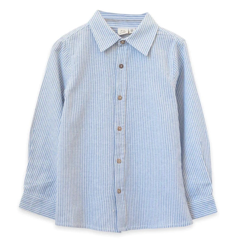 Beet World Collar Shirt, Blue Stripe