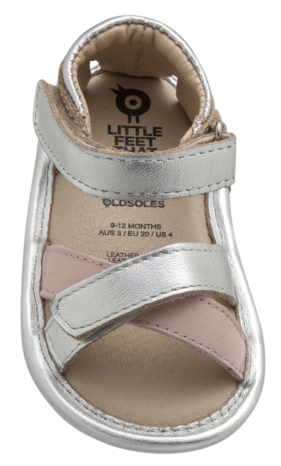 Old Soles Girl's Floss Sandals, Silver / Powder Pink