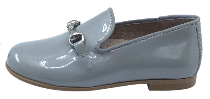 Hoo Shoes Chain Chain Smoking Loafer, Grey Patent