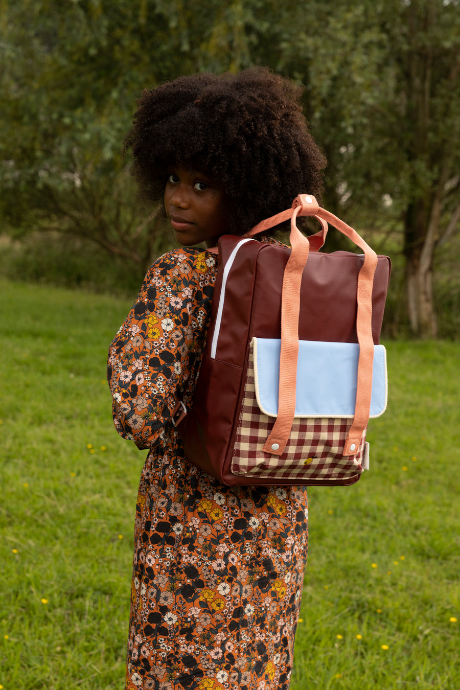 Sticky Lemon Envelope Large Backpack, Cherry Red/Sunny Blue/Berry Swirl