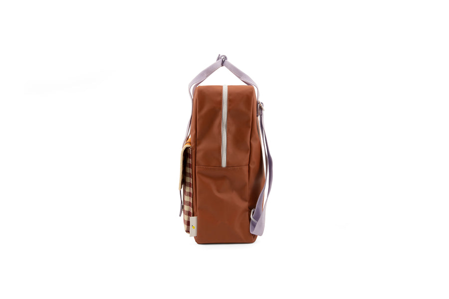 Sticky Lemon Envelope Large Backpack, Chocolate Sundae/Daisy Yellow/Mauve Lilac