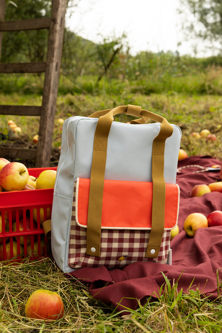 Sticky Lemon Envelope Large Backpack, Pool Green/Apple Red/Leaf Green