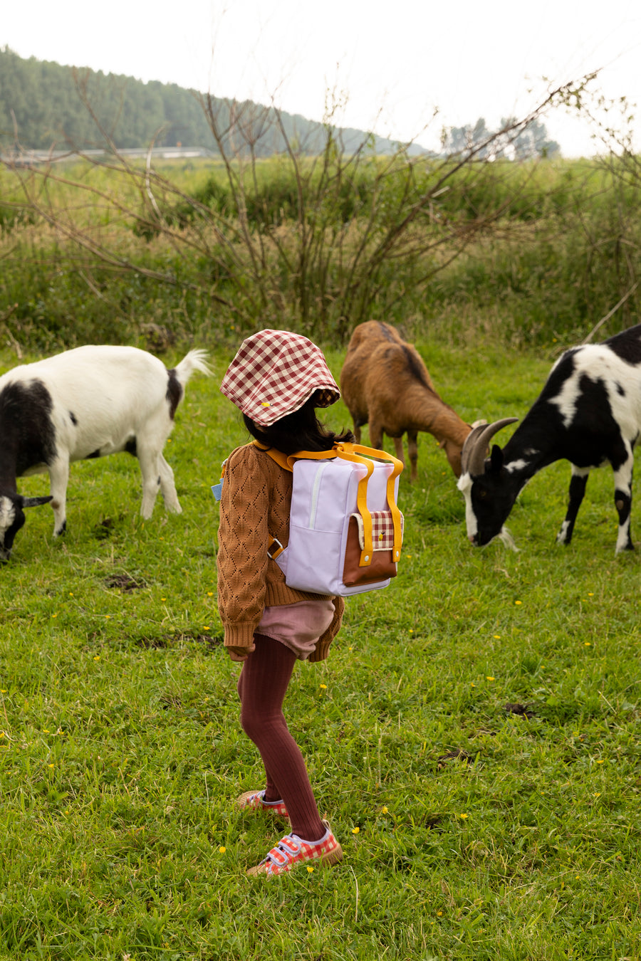 Sticky Lemon Envelope Deluxe Small Backpack, Chocolate Sundae/Daisy Yellow/Mauve LIlac