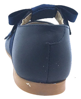 Luccini Mary Jane with Grosgrain Bow, Navy