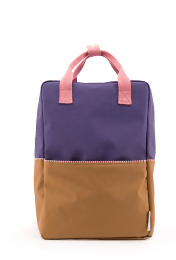 Sticky Lemon Large Backpack Color Block Collection, Purple/Gold/Puff Pink
