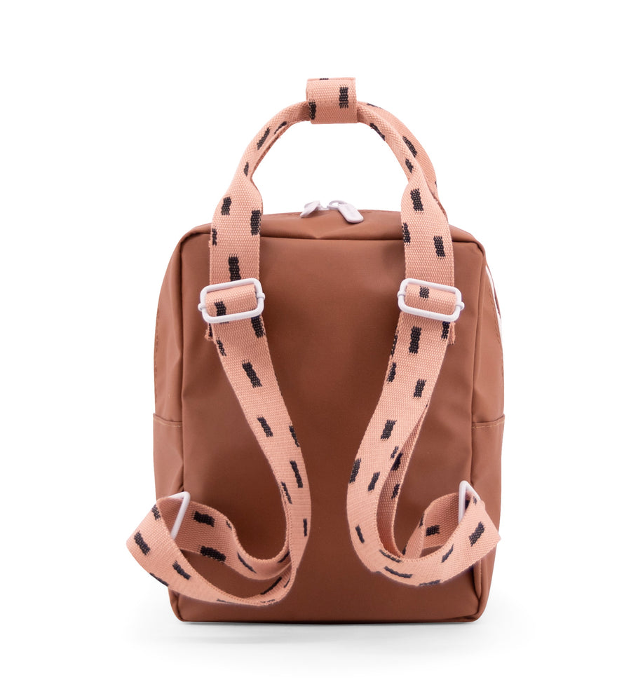 Sticky Lemon Sprinkles Envelope Small Backpack, Cinnamon Brown/Lemonade Pink/Moss Green