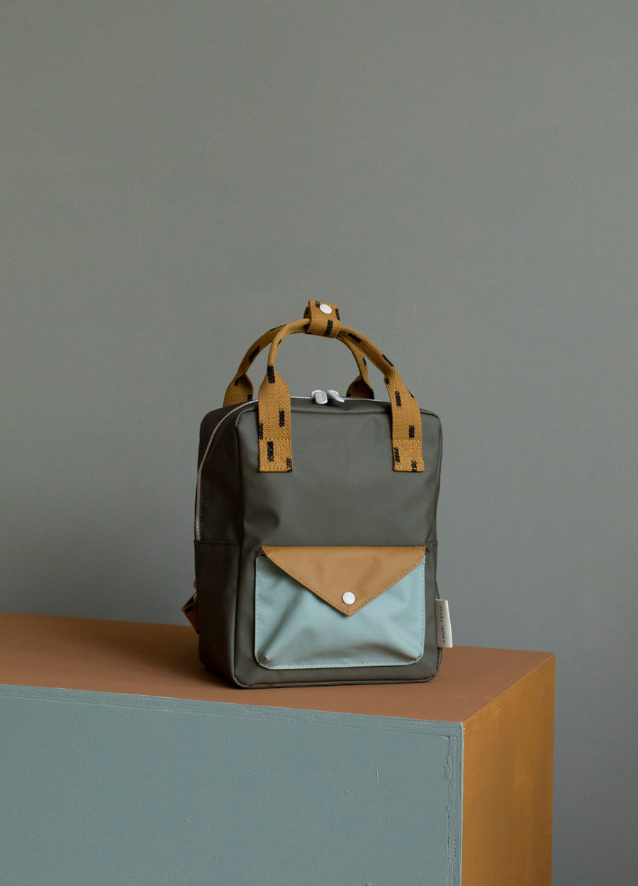 Sticky Lemon Sprinkles Envelope Small Backpack, Sage Green/Moss Green/Panache Gold