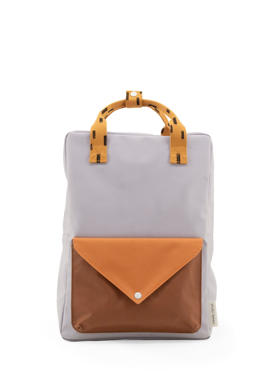Sticky Lemon Sprinkles Envelope Large Backpack, Lavender/Apricot Orange/Cinnamon