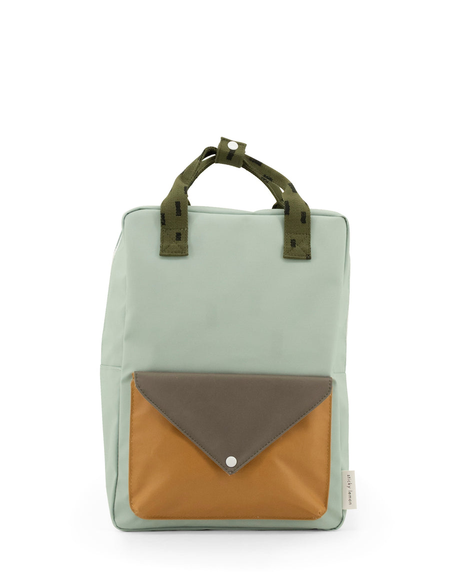 Sticky Lemon Sprinkles Envelope Large Backpack, Sage Green/Moss Green/Panache Gold