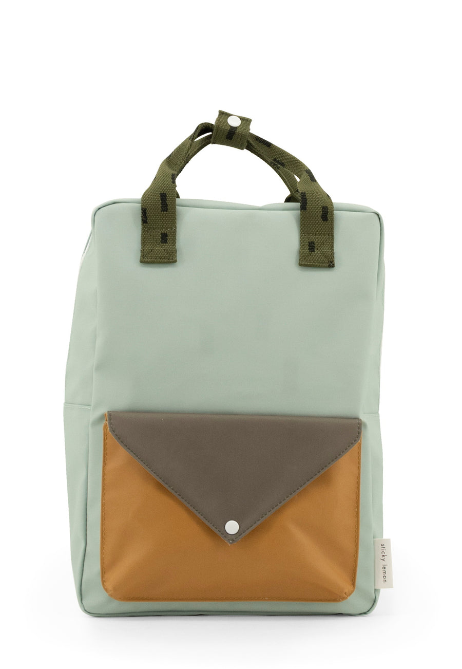 Sticky Lemon Sprinkles Envelope Large Backpack, Sage Green/Moss Green/Panache Gold