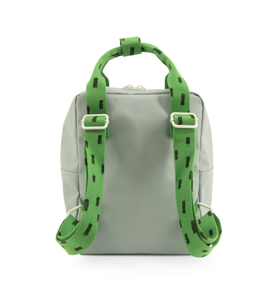 Sticky Lemon Sprinkles Envelope Small Backpack, Steel Blue/Apple Green/Brassy Green