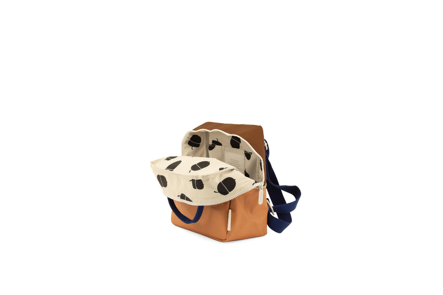 Sticky Lemon Colourblocking Small Backpack, Treehouse Brown/Morning Sky