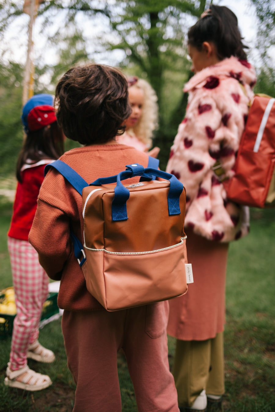 Sticky Lemon Colourblocking Small Backpack, Treehouse Brown/Morning Sky