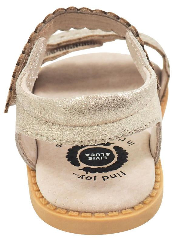 Livie & Luca Girl's Posey Gold Shimmer Leather Sandals