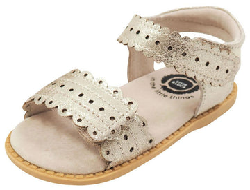 Livie & Luca Girl's Posey Gold Shimmer Leather Sandals