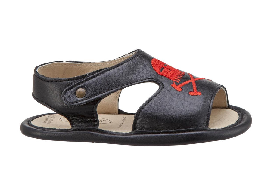 Old Soles Boy's and Girl's Bambini Pirate Black Leather Sandals