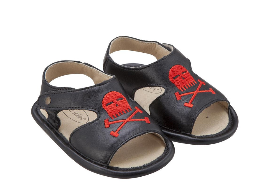 Old Soles Boy's and Girl's Bambini Pirate Black Leather Sandals