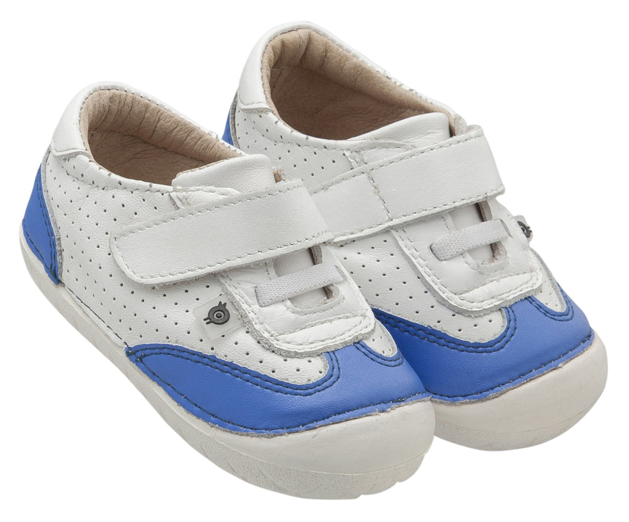 Old Soles Boy's and Girl's Prize Pave Sneakers, Snow/Neon Blue