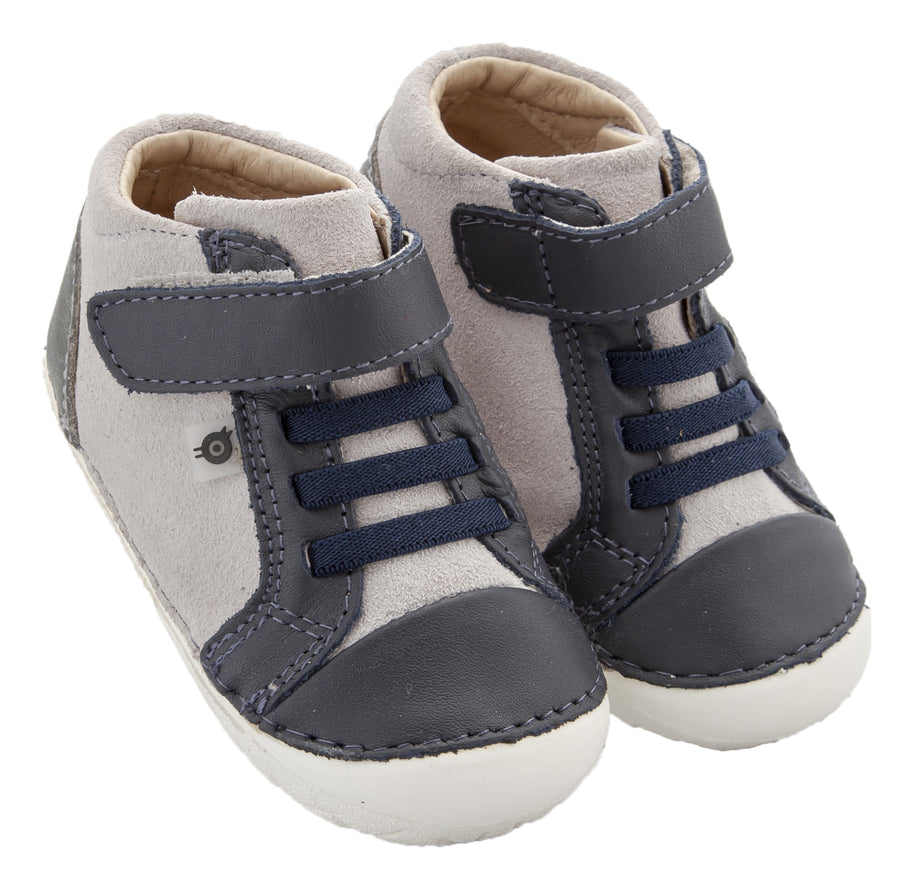 Old Soles Girl's & Boy's High Pave Sneakers - Navy/Grey/Grey Suede