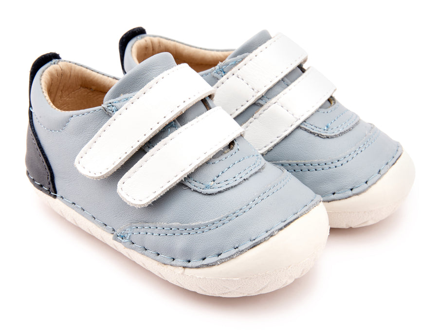 Old Soles Boy's 4075 Farlap Shoes - Dusty Blue/Snow/Navy