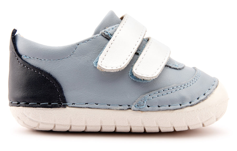 Old Soles Boy's 4075 Farlap Shoes - Dusty Blue/Snow/Navy