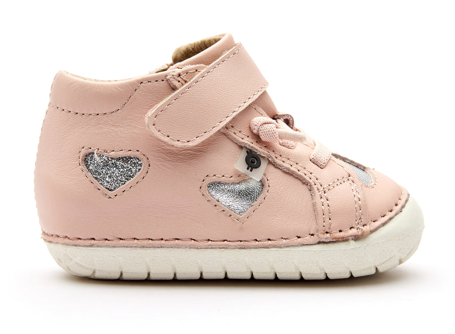 Old Soles Girl's 4084 Love-Ly Pave Sneakers - Powder Pink/Glam Argent/Silver