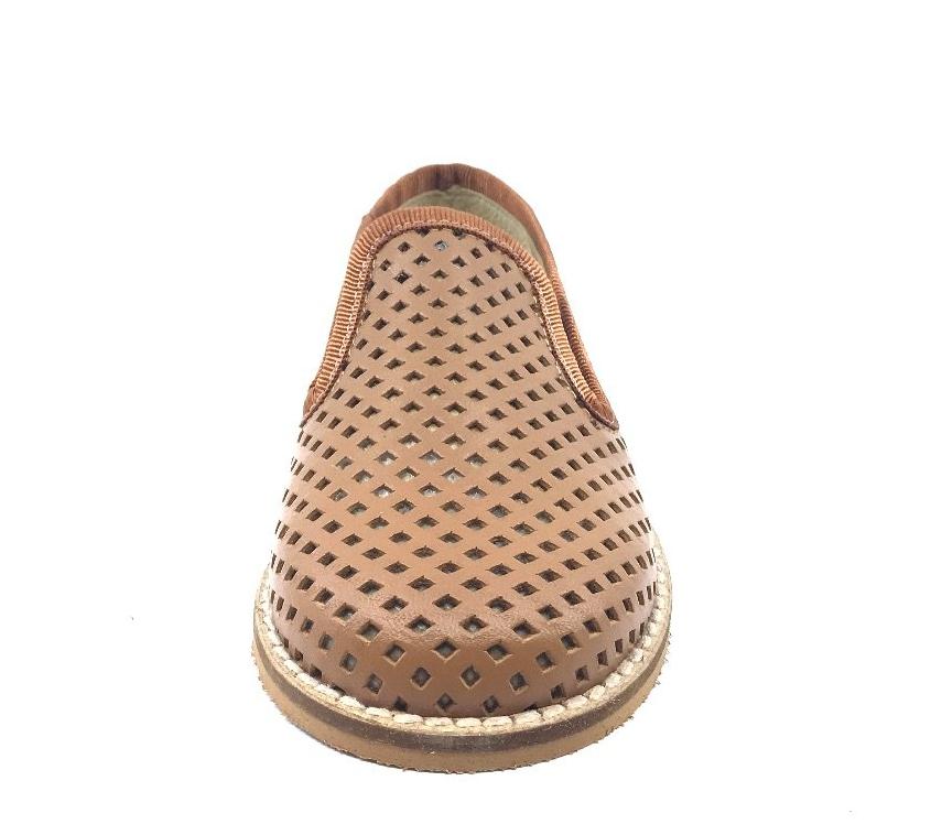 Luccini Basket Weave Tan Cuero Leather Smoking Loafer