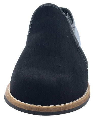 Luccini Boy's and Girl's Slip-On Loafer (Black Leather)