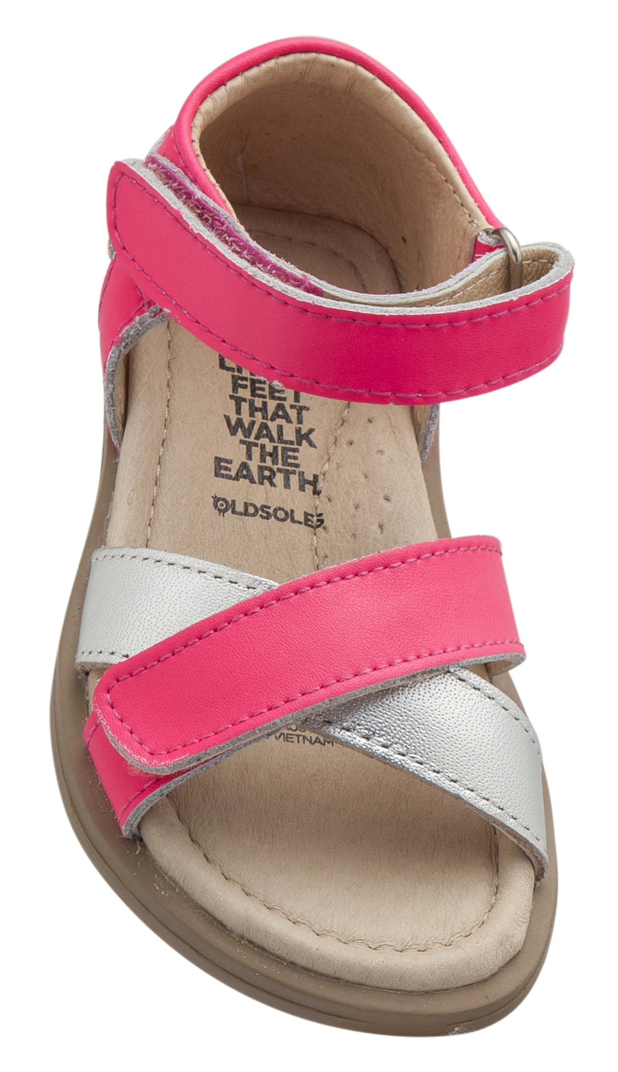 Old Soles Girl's Play Sandals, Neon Pink/Silver