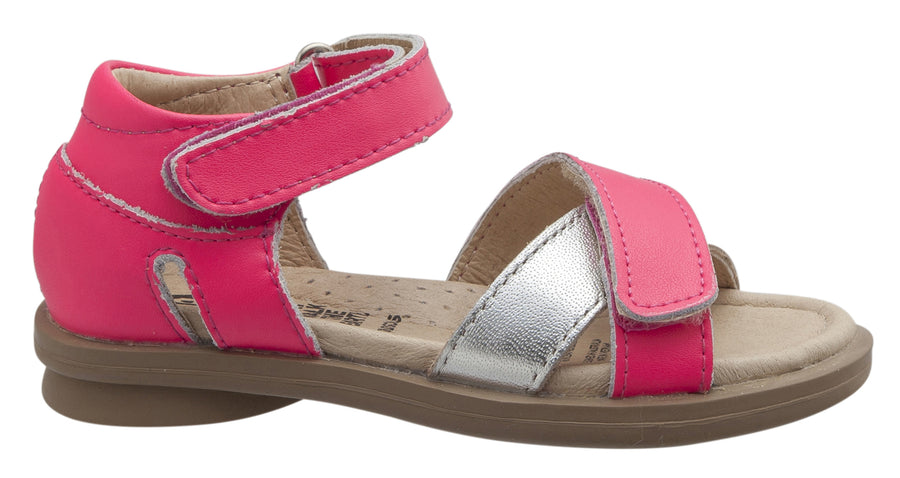 Old Soles Girl's Play Sandals, Neon Pink/Silver