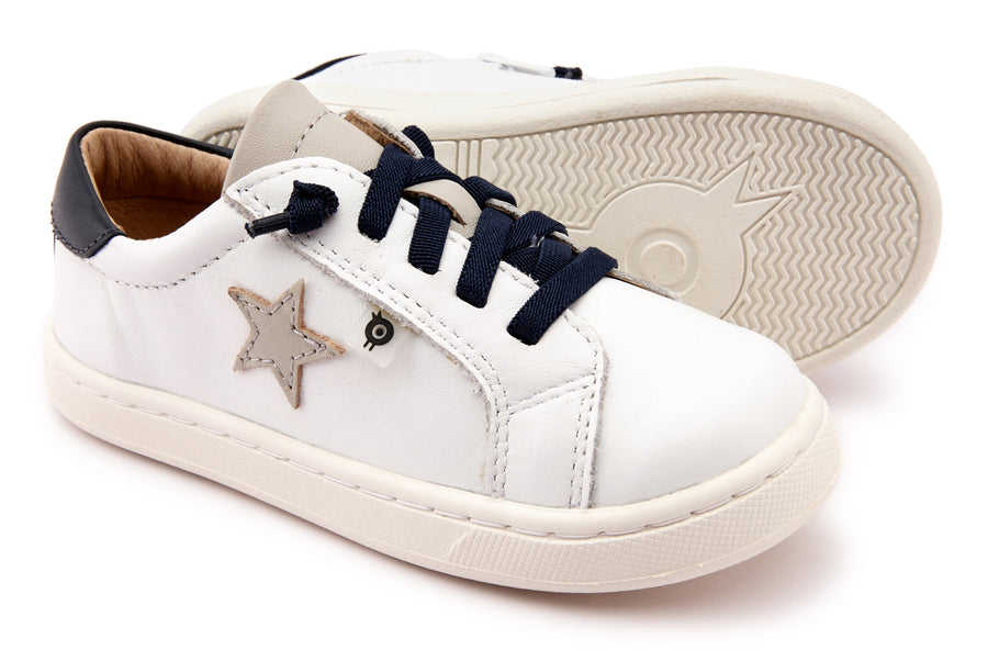 Old Soles Girl's 6118 Milky-Way Sneakers - Snow/Navy/Gris