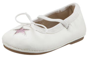 Old Soles Girl's Leather Cruise Star Mary Jane (Snow/Pink Star)