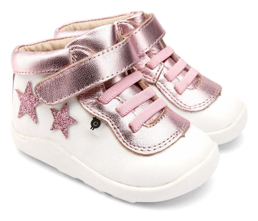 Old Soles Girl's 8011 Star Street Sneaker Shoes - Snow/Pink Frost/Glam Pink