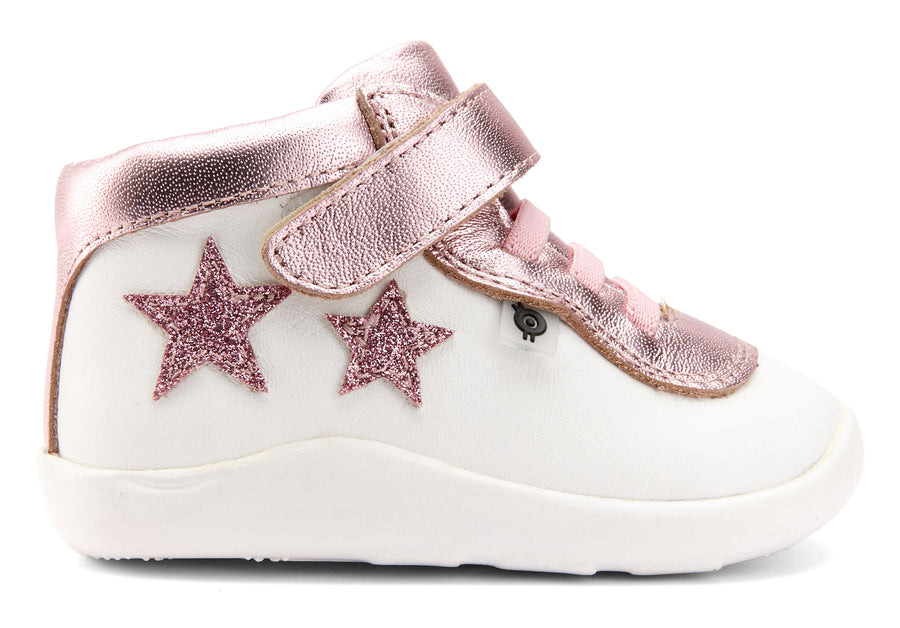 Old Soles Girl's 8011 Star Street Sneaker Shoes - Snow/Pink Frost/Glam Pink