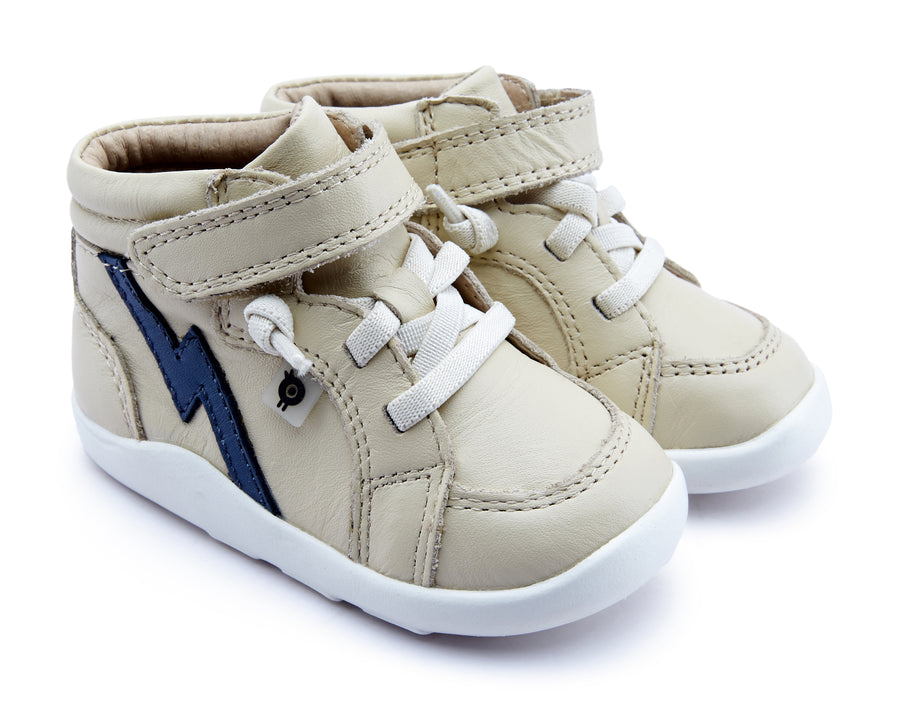 Old Soles Boy's & Girl's 8018 Light The Ground Sneakers - Cream/Petrol