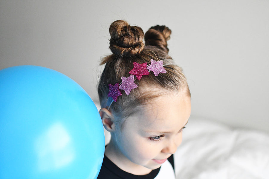 Lilies & Roses NY Girl's Dark Pink and Light Pink Star Headband