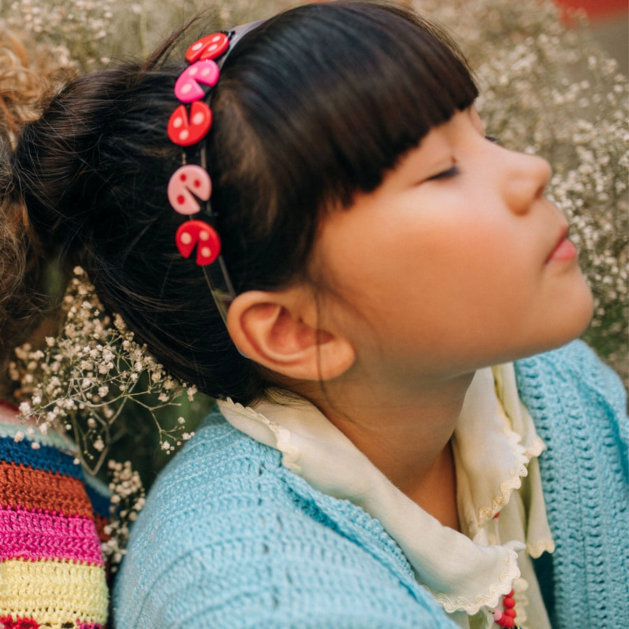 Lilies & Roses NY Ladybug Centipede Headband, Pink Shades