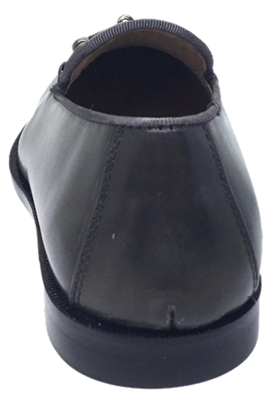 Hoo Shoes Boy's Eric's Smooth Leather High Shine Slip On Upper Detail Oxford Loafer Shoe