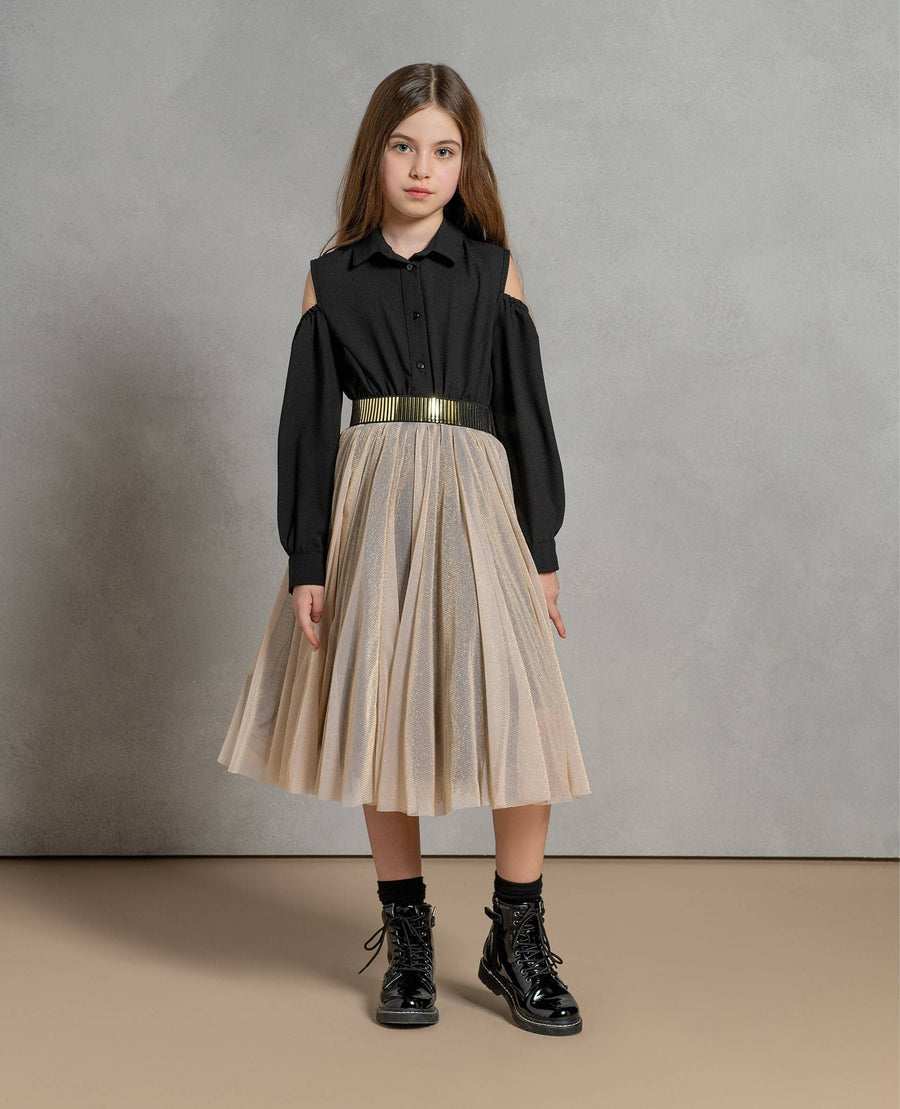 Fracomina Gold Black Two Part Dress (Tween/Teen)