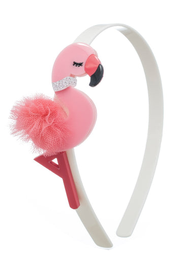 Lilies & Roses NY Pink Flamingo Pom Pom Headband