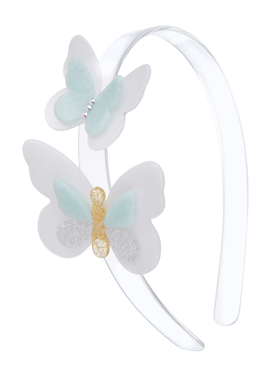 Lilies & Roses NY Double Butterfly Blue Headband