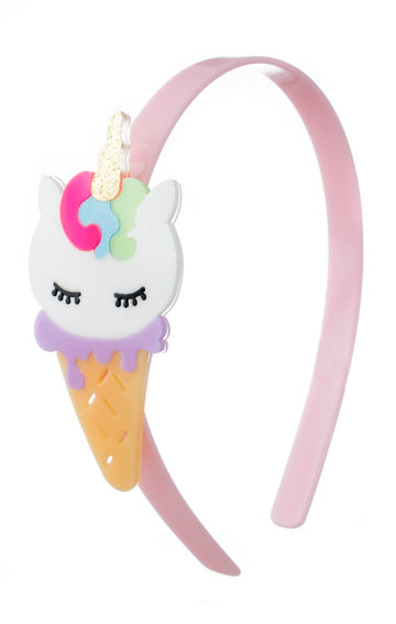 Lilies & Roses NY Girl's Unicorn Ice Cream Headband