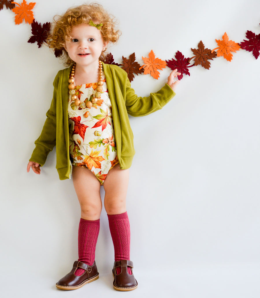 Livie & Luca Girl's Oak Leather Acorn Squirrel T Strap Hook and Loop Mary Jane Shoes Brown