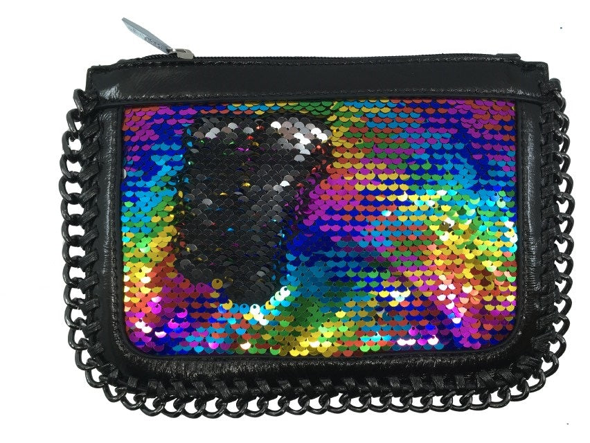 Bari Lynn Girl's Reversible Sequin Black Chain Handbag