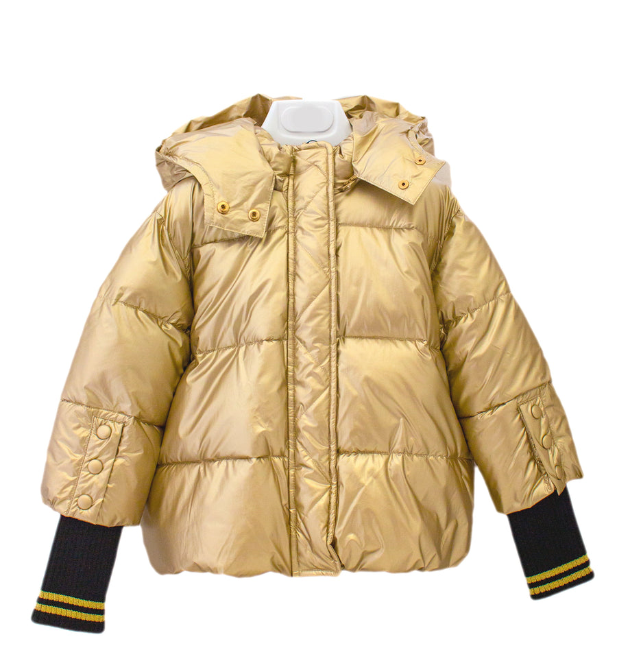 FUN & FUN Soft Shiny Gold Puffy Coat Duck Down for Girls